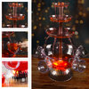 3-Tier Party Drink Dispenser 1.5-Gallon Punch Fountain LED Light Base, 5 Cups
