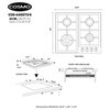 Cosmo 24" Gas Cooktop with 4 Sealed Triple Ring Burners Easy Clean