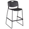 Cain 36" Round Cafe Table- Maple & 2 Zeng Stack Stools- Black