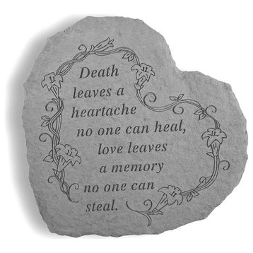 Large Heart Garden Accent Stone, "Death Leaves a Heartache"