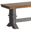 Arbor Hill Two-Tone Trestle Base Dining Bench, Antique Gray