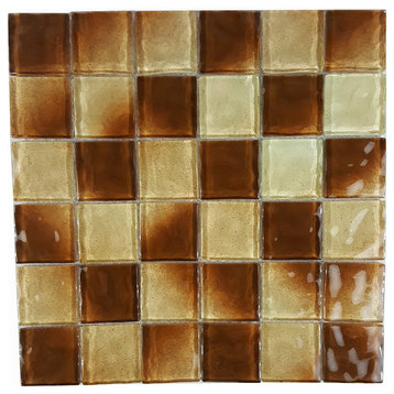 Watermarks 2 in x 2 in Textured Glass Swimming Pool Mosaic in Glossy Chocolate