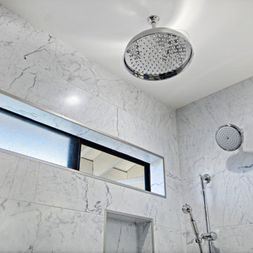 Mission Viejo Spa Shower with Rainfall Head and Natural Light Window