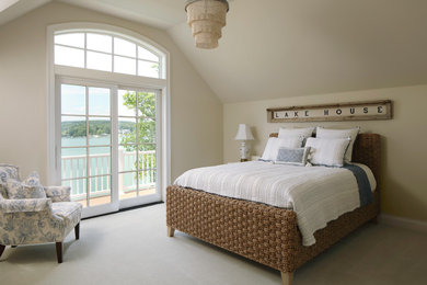 Example of a beach style bedroom design in Milwaukee