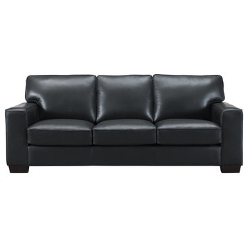 Kimberlly Leather Craft Sofa, Black
