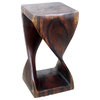 Haussmann® Original Wood Twist Stool 12 X 12 X 23 In High Mocha Oil