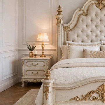 Handcrafted Solid Teak Wood Bed | Ornate Classic Bedroom Furniture