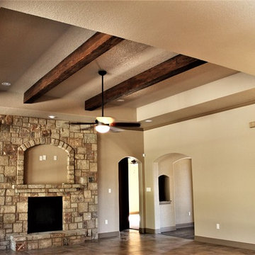 Tray Ceiling with Faux Wood Beams