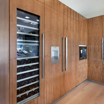 Flat Panel Walnut with Matte Acrylic custom IKEA kitchen