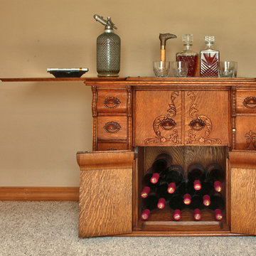 New use for an Vintage Sewing Machine Parlor Cabinet