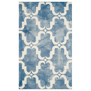Safavieh Dip Dye Collection DDY536 Rug, Blue/Ivory, 3'x5'