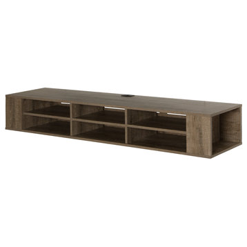 South Shore City Life 66 Wall Mounted Media Console, Weathered Oak
