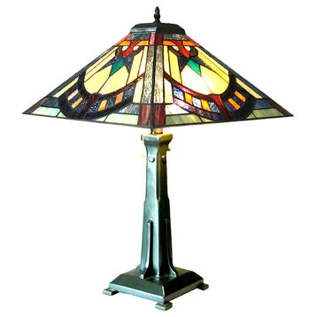 CHLOE Lighting LOGAN Mission 2-Light Antique Dark Bronze Table Lamp 16"