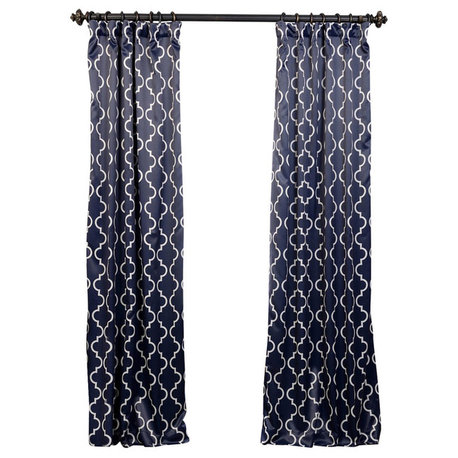 Seville Navy Blackout Curtain, Set Of 2, 50"x96"