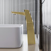Carré Single Hole Single-Handle High Arc Bathroom Faucet, Brushed Gold