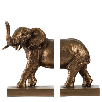 Elephant Bookends 8.5x5x7.5"