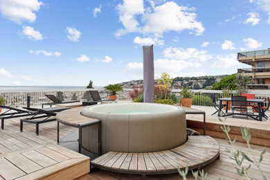 Exemple d'une terrasse exotique.