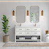 Parker 60 Double Sink Bathroom Vanity in White 2" Empira Quartz
