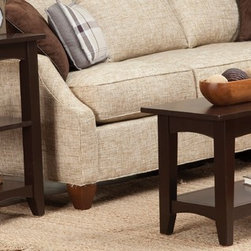 Chocolate Brown Coffee and End Tables, Sand Couch, Traditional Living Room - Products
