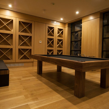 Walnut pool table with a ping pong and dining coversion top