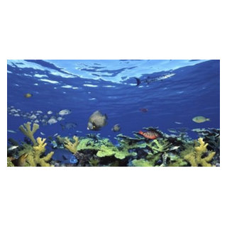 School Of Fish Swimming In The Sea Digital Composite Print - Beach