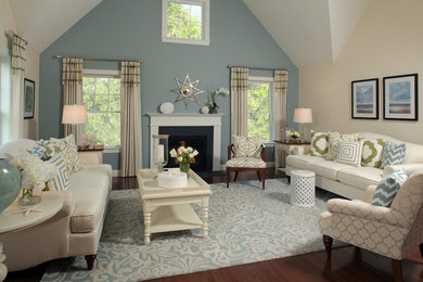 Beach style home design photo in Boston