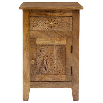 Global Archive Hand Carved Accent Table