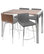 LumiSource Mason 5-Piece Counter Set, Stainless Steel, Walnut Gray PU Leather