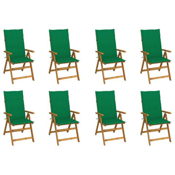 Vidaxl Folding Patio Chairs With Cushions 8-Piece Solid Acacia Wood