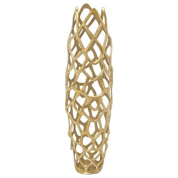 Contemporary Gold Aluminum Metal Vase 37662