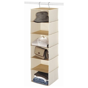 Hanging Canvas and Bamboo Accessory Storage