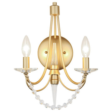 Varaluz 350W02 Brentwood 2 Light 16" Tall Wall Sconce - French Gold