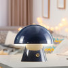 Porcini 7" Rechargeable/Cordless Iron Integrated LED Mushroom Table Lamp, Navy