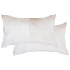 12"x20" Torino Cowhide Pillows, Set of 2, Natural