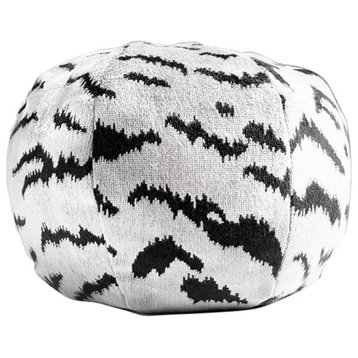 Tigre Sphere Pillow, Off-White & Black, 12" Diameter