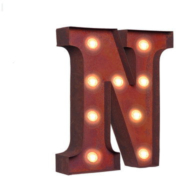 Vintage Retro Lights and Signs Letter "N"