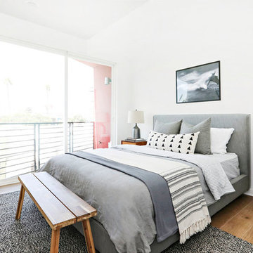 Large Framed Horse Photography in LA Master Bedroom