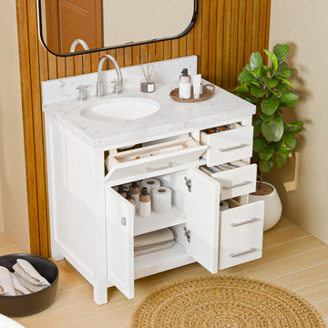 Caroline Parkway 36'' White Bathroom Vanity