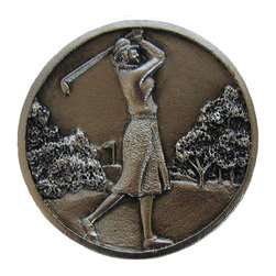 Inviting Home Inc. - Lady Golfer Knobs, Satin Nickel - Cabinet And Drawer Knobs