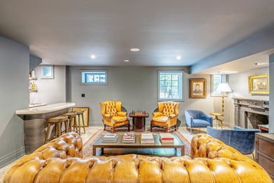 Inspiration for a modern family room remodel in Toronto