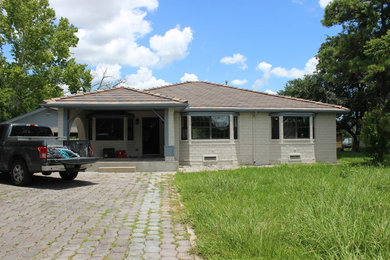 Example of a large minimalist exterior home design in Houston