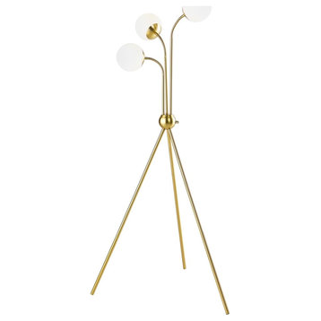 Coaster Miley 3-Light Contemporary Metal Trio Tree Floor Lamp in Gold