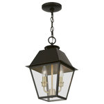 Livex Lighting - Wentworth 2 Light Bronze/Antique Brass, Cluster Outdoor Medium Pendant Lantern - With its appealing bronze finish and clear glass, the stunning Mansfield collection will make an elegant addition to any outdoor space. Formed from solid brass & traditionally inspired, this two-light outdoor medium pendant is perfect for your entry way. Combining superb craftsmanship and affordable price, this fixture is sure to be a timeless addition to your home.
