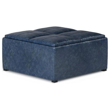 Avalon Table Ottoman In Distressed Vegan Leather