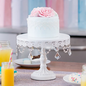 Sophia 10-Inch White Cake Stand by Amalfi Decor
