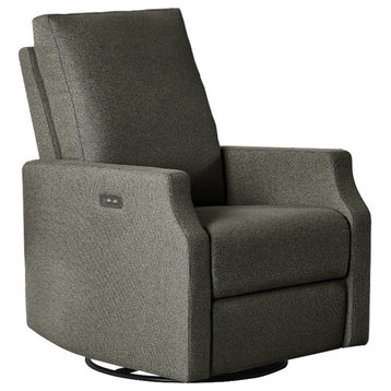 Westwood Design Louie Fabric Power Swivel Glider and Recliner in Slate Gray