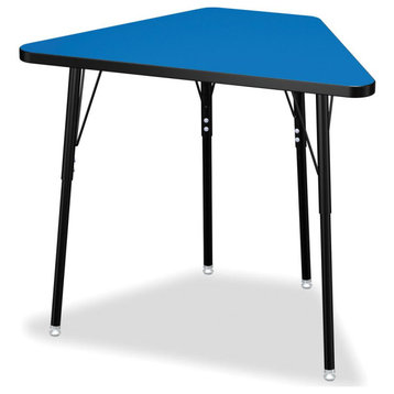 Berries Tall Trapezoid Desk, Blue/Black/All Black