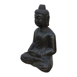 Chinese Oriental Stone Sitting Buddha Amitabha Shakyamuni Statue cs2867E - Garden Statues And Yard Art