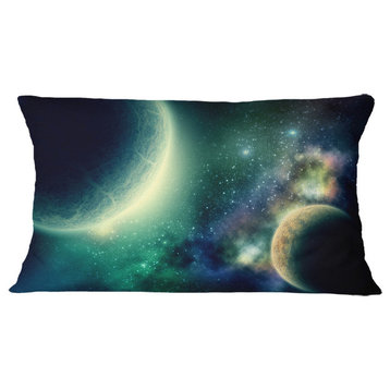 Two Planets Abstract Throw Pillow, 12"x20"