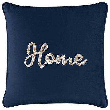 Sparkles Home Shell Home Pillow - 20x20" - Navy Velvet